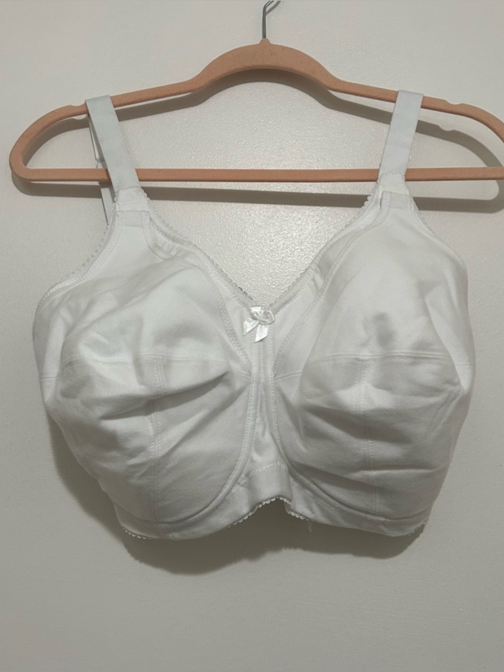 Elila 1613 White Cotton Wireless Nursing Bra Size 32K Full Coverage Plus Size